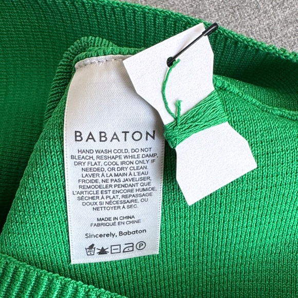 Babaton Green Ribbed Crop Top - Picture 3 of 3